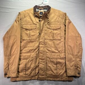 Vintage GAP Jacket Mens XL Brown Barn Chore Coat Outdoor Corduroy Collar Canvas